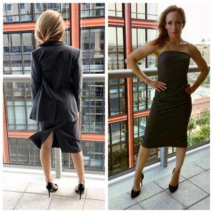 Express Stretch Pinstripe Suit Jacket & Dress